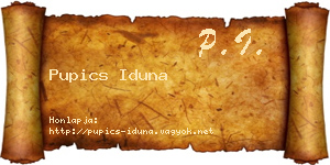Pupics Iduna névjegykártya